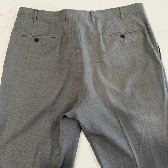 Canali Men’s Tessuto 100% Wool Light Gray Trousers 37x32 - Picture 6 of 8